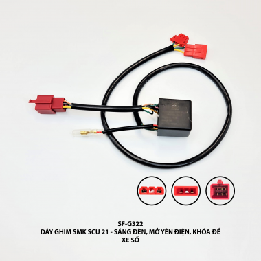Dây ghim SMK SCU 21 - sáng đèn, mở yên điện, khoá đề - xe số - SF-G322